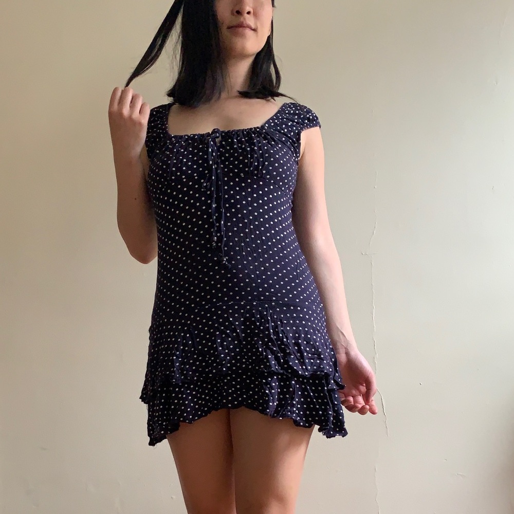 Polka dot 2 layered dress, size S